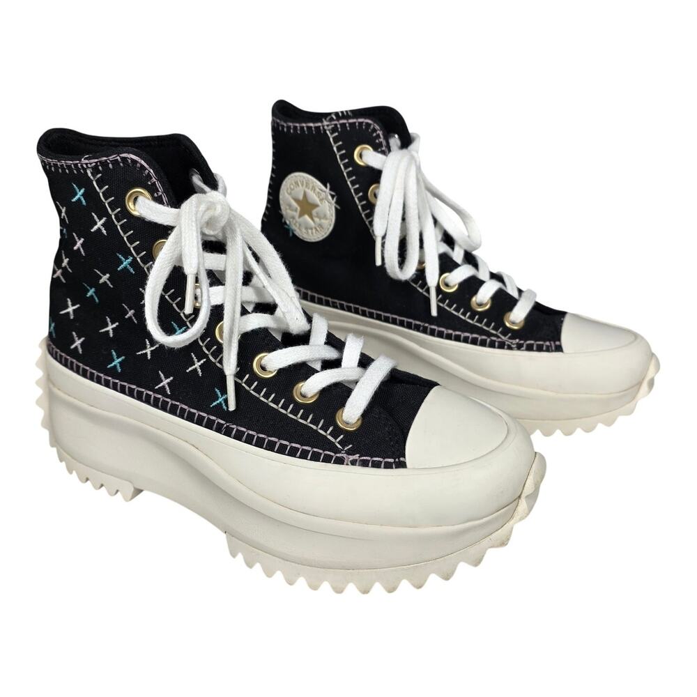 CONVERSE RUN STAR HIKE PLATFORM CRAFTED STITCHING BLACK/WHITE – UNISEX M4 / W5.5